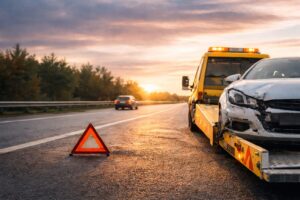 abschlepp_ratgeber_wie_verhalten Abschleppdienst Ratgeber Unfallaufnahme bei Sonnenuntergang - Ratgeber: Was tun bei Panne, Unfall oder leerer Batterie?