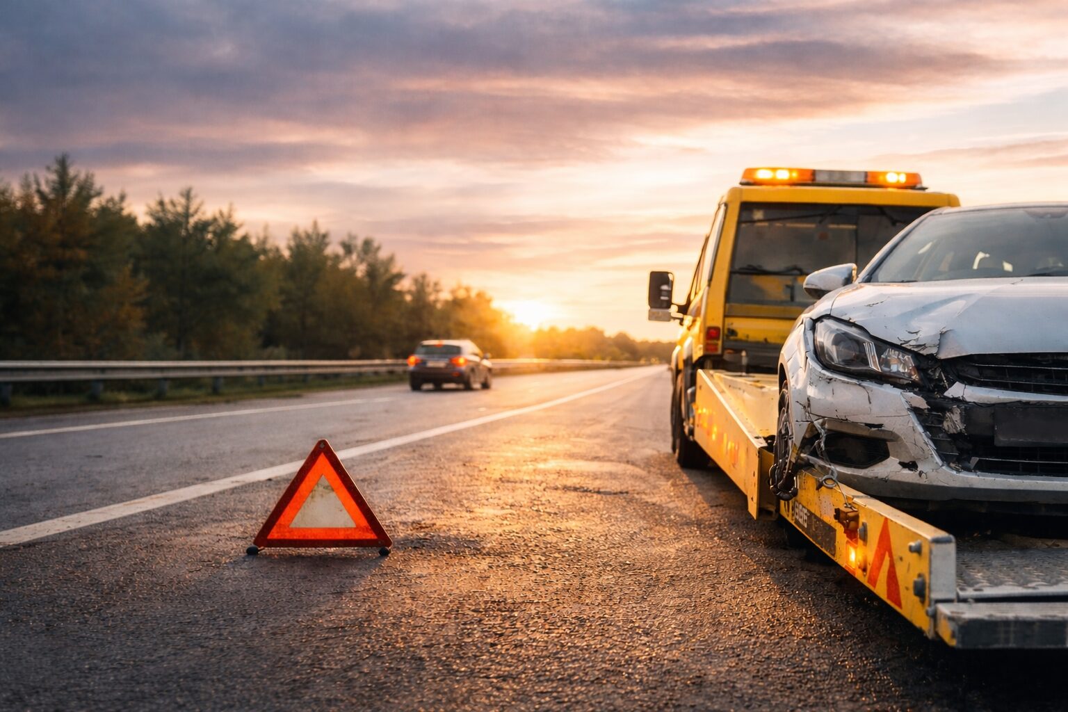 Abschleppdienst Ratgeber Unfallaufnahme bei Sonnenuntergang - Ratgeber: Was tun bei Panne, Unfall oder leerer Batterie?